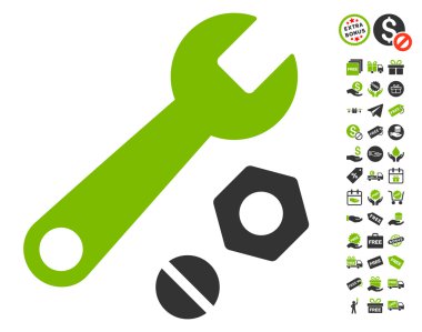 İngiliz anahtarı ve fındık simgesi ücretsiz bonus