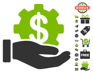 Finansal kalkınma dişli el simgesi ücretsiz bonus