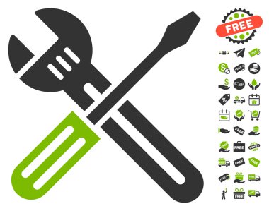 Somun anahtarı ve tornavida simgesi ücretsiz bonus