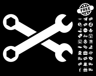 Ücretsiz Bonus simgesiyle yuvalı eğri somun anahtarları