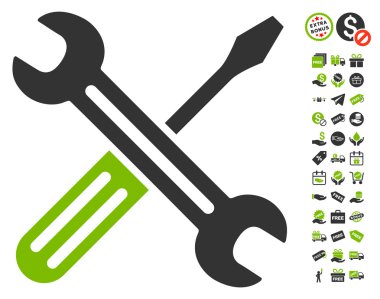 Somun anahtarı ve tornavida simgesi ücretsiz bonus