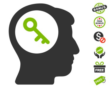Ücretsiz Bonus ile beyin anahtar simgesi