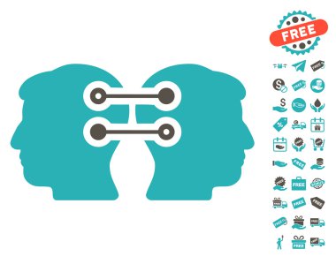 Çift kafa arabirimi bağlantı simgesi ücretsiz Bonus