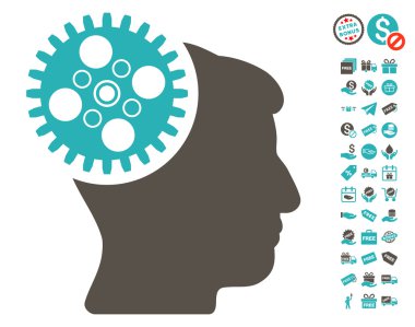 Ücretsiz Bonus ile baş Gearwheel simgesi