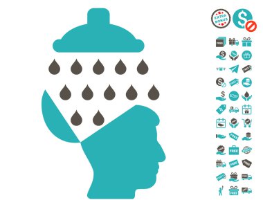 Ücretsiz Bonus ile açık beyin duş simgesi