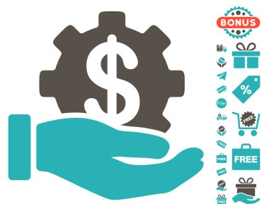 Finansal kalkınma dişli el simgesi ücretsiz bonus