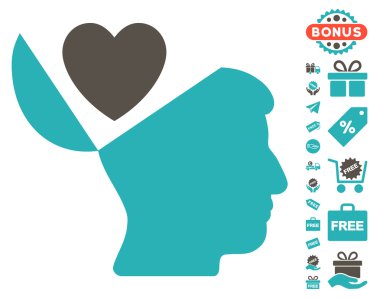 Açık fikirli aşk kalp simgesi ücretsiz bonus