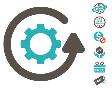 Gearwheel döndürme yönünü simgesi ücretsiz bonus