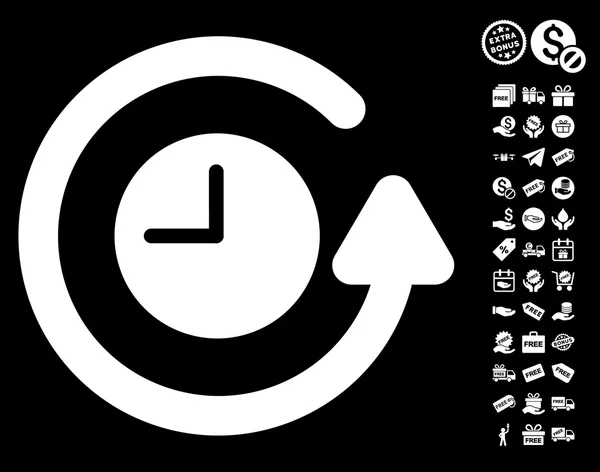 Restaurer l'icône de l'horloge avec bonus gratuit — Image vectorielle
