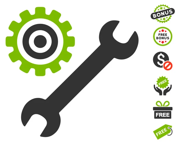 Service-Tools-Symbol mit kostenlosem Bonus — Stockvektor