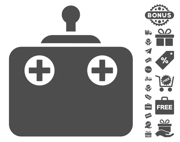 Dálkové ovládání ikona s Bonus zdarma — Stockový vektor