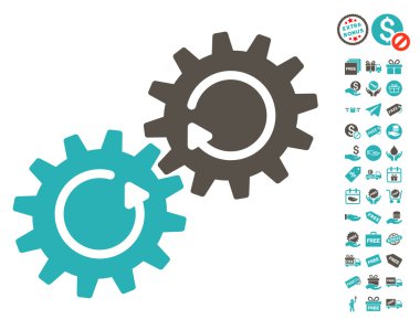 Dişli mekanizması döndürme simgesi ücretsiz bonus