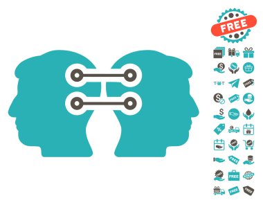 Çift kafa arabirimi bağlantı simgesi ücretsiz Bonus