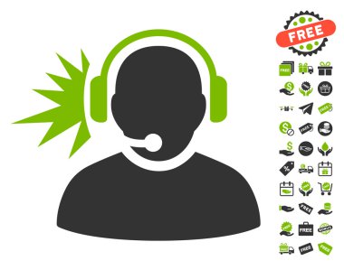 Ücretsiz Bonus ile operatör kulaklık sinyal simgesi