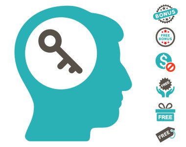 Ücretsiz Bonus ile beyin anahtar simgesi