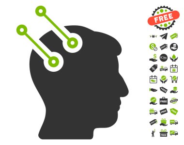 Sinirsel arayüz konektörleri simgesi ücretsiz bonus