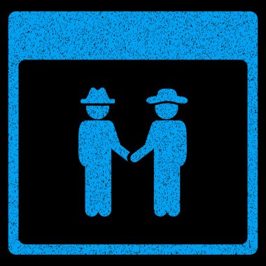 Erkekler el sıkışma takvim sayfası grenli doku simgesi