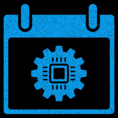 Çip dişli takvim gün grenli doku simgesi