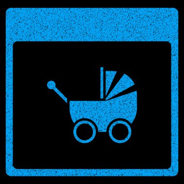 Bebek arabası takvim sayfası grenli doku simgesi