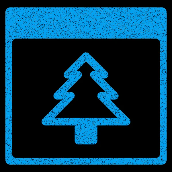 Fir Tree Calendar Page Grainy Texture Icon — Stock Vector