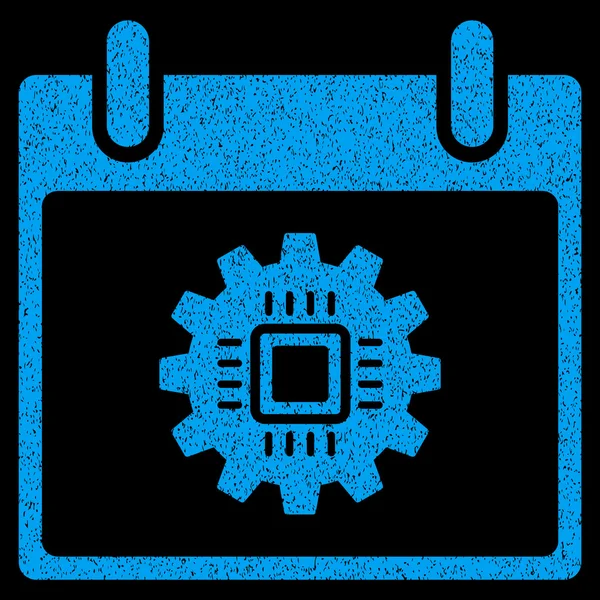 Çip dişli takvim gün grenli doku simgesi