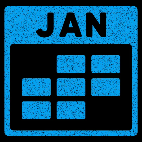 Januar Kalender Gitter körnige Textur Symbol — Stockvektor