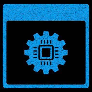 Çip dişli takvim sayfası grenli doku simgesi