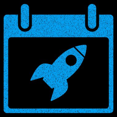 Roket takvim gün grenli doku simgesi