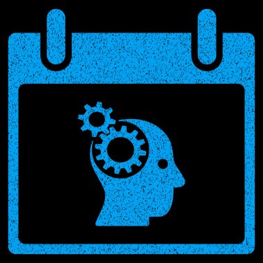 Beyin Gears takvim gün grenli doku simgesi