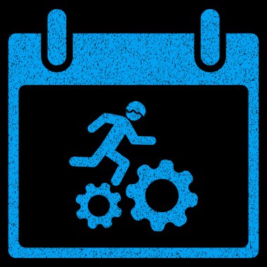 Çalışan işçi takvim gün grenli doku simgesi