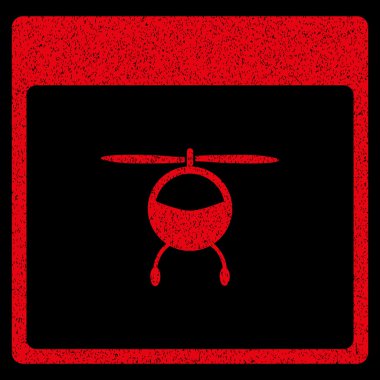 Helikopter takvim sayfası grenli doku simgesi