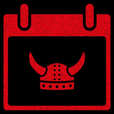 Boynuzlu miğfer takvim gün grenli doku simgesi