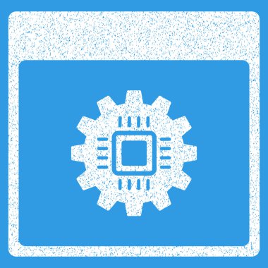 Çip dişli takvim sayfası grenli doku simgesi