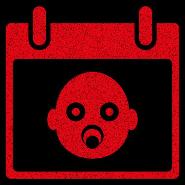 Bebek kafa gün grenli doku simgesini takvim