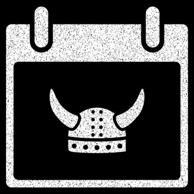 Boynuzlu miğfer takvim gün grenli doku simgesi