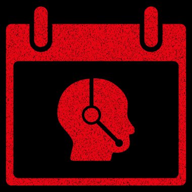 Telefonla satış operatör takvim gün grenli doku simgesi