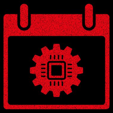 Çip dişli takvim gün grenli doku simgesi