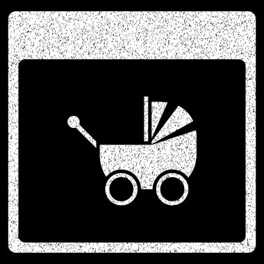 Bebek arabası takvim sayfası grenli doku simgesi