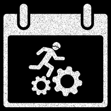 Çalışan işçi takvim gün grenli doku simgesi