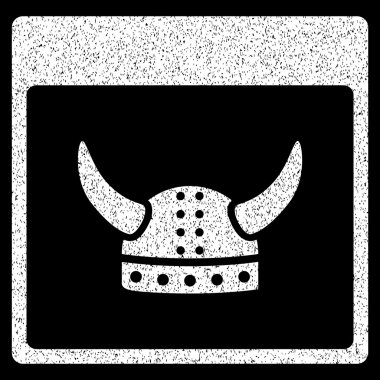 Boynuzlu eski kask takvim sayfası grenli doku simgesi