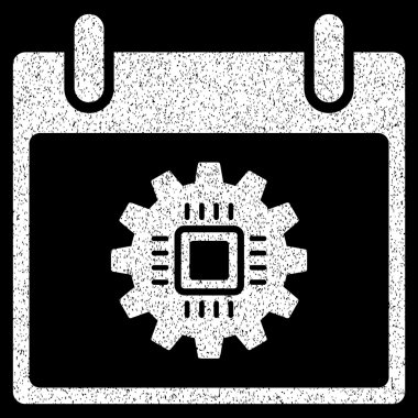Çip dişli takvim gün grenli doku simgesi