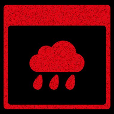 Yağmur bulutu takvim sayfası grenli doku simgesi