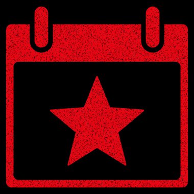 Yıldız takvim gün grenli doku simgesi