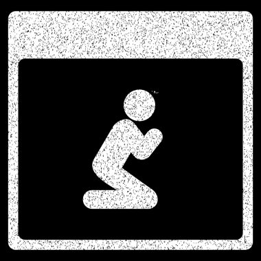 Kişi takvim sayfası grenli doku simgesi dua