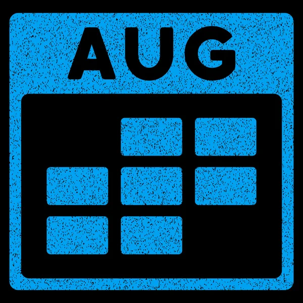 August kalender gitter körnig textur symbol — Stockvektor