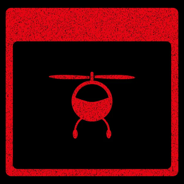 Pagina calendario elicottero Icona texture granulosa — Vettoriale Stock