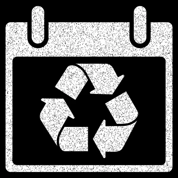 Recycling Kalender Tag körnige Textur Symbol — Stockvektor