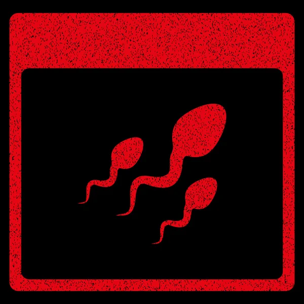 Spermatozoids Calendário Página Grainy Texture Icon —  Vetores de Stock