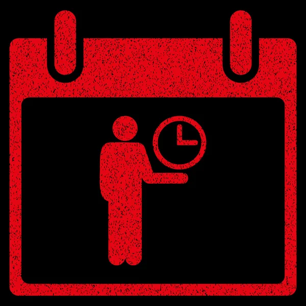 Time Manager Calendar Day Grainy Texture Icon — Stock Vector