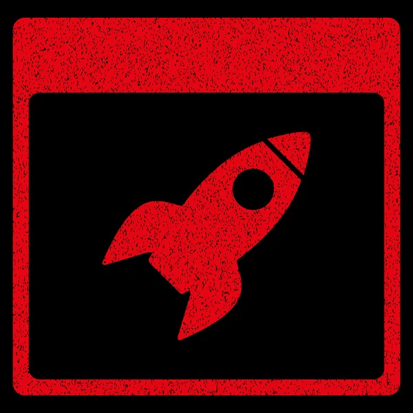 Rocket Calendar Página Grainy Texture Icon — Vetor de Stock